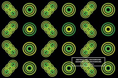 Dairesel ve Çember Şekiller ve Tasarımlar Yeşil ve Sarı Renkler Geometrik Desen Soyut Desensiz Desen 