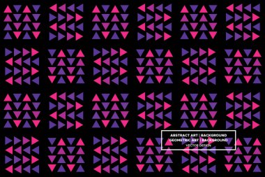 Üçgen ve Üçgen Şekiller ve Tasarımlar Mor ve Kırmızı Renkler Soyut Desenli Şekiller 