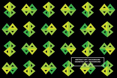 Üçgen ve Üçgen Şekiller ve Tasarımlar Yeşil ve Sarı Renkler Geometrik Desen Soyut Desensiz Desen 