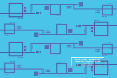 Kare Şekiller Mavi ve Açık Mavi Renkler Modern Soyut Arkaplan Geometrik Arkaplan