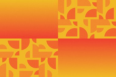 Dalgalı Eğri Dairesel ve Dairesel Şekiller ve Tasarımlar Turuncu ve Sarı Renkler Karıncalı Doku Modern Soyut Arkaplan Geometrik Arkaplan