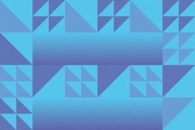 Üçgen ve Üçgen Şekiller ve Tasarımlar Mavi Renkler Taneli Doku Modern Soyut Arkaplan Geometrik Arkaplan