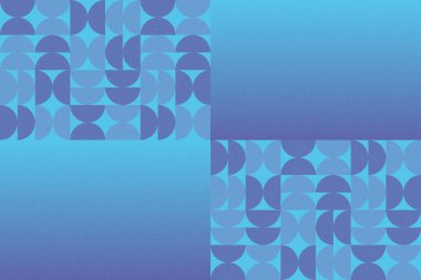 Dalgalı Eğri Dairesel ve Dairesel Şekiller ve Tasarımlar Mavi Renkler Kütleli Doku Modern Soyut Arkaplan Geometrik Arkaplan