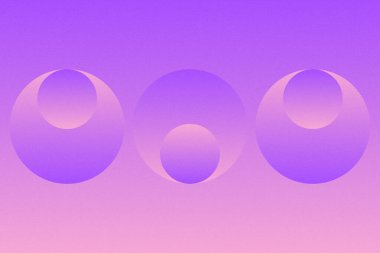 Dalgalı Eğri Dairesel ve Dairesel Şekiller ve Tasarımlar Mor Renkler Taneli Doku Modern Soyut Arkaplan Geometrik Arkaplan