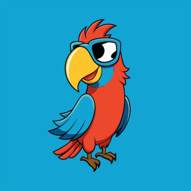 Papağan kuşu güneş gözlüğü kullanıyor.