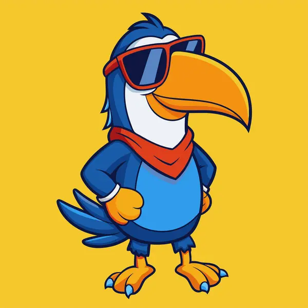Papağan kuşu tam renkli maskot vektörü izole edildi