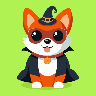 Bebek köpek cadılar bayramı kostümü kullanıyor.