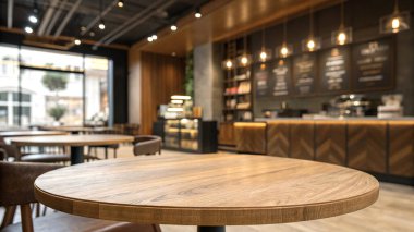 boş ahşap masa bulanık rustik tasarım kahvesi