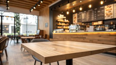 boş ahşap masa bulanık rustik tasarım kahvesi