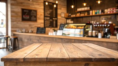 boş ahşap masa bulanık rustik tasarım kahvesi