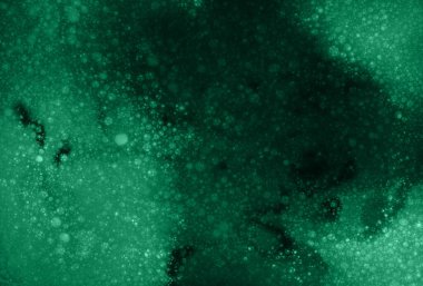 Çarpıcı Yeşil Renkler Harmanlıyor ve Soyut Sanat Arkaplanını Sıçratıyor