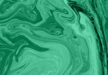 Büyüleyici Yeşil Akışkan Soyut: Organik Akış ve Sıvı Sanat Arkaplanı