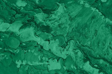 Büyüleyici Yeşil Akışkan Soyut: Organik Akış ve Sıvı Sanat Arkaplanı