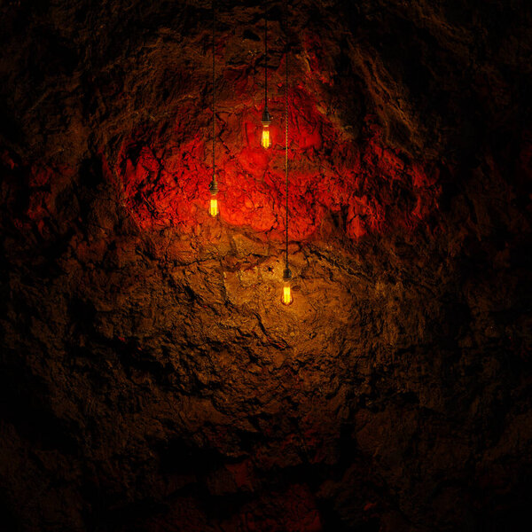 Темно-каменная стена с помощью 3D-рендеринга