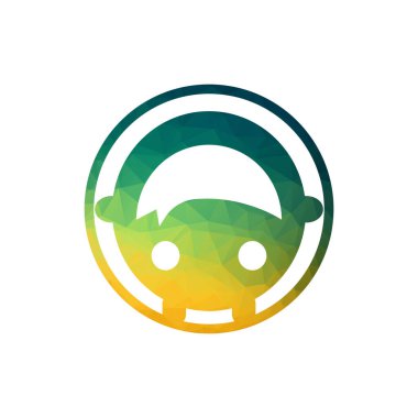 Çizgi film karakteri ikon vektör logo tasarımı.