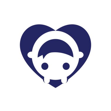 Çizgi film karakteri ikon vektör logo tasarımı.