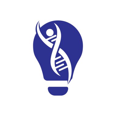 Ampul lambası ve insan doğası DNA ve genetik logo tasarımı.