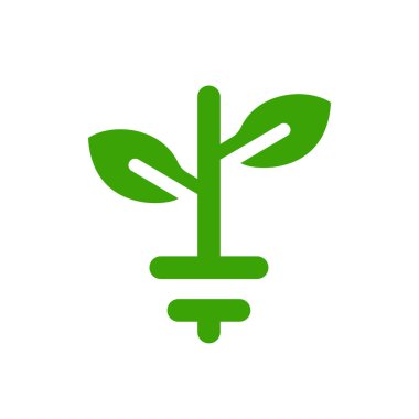 Ampul ve ağaç vektör logosu tasarımı. Yeşil fikir logo tasarımı kavramı.