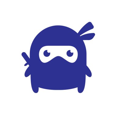 Ninja vektör logo tasarım şablonu.
