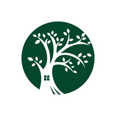 Ağaç Evi Vektör Logosu Tasarımı. Marka Kimlik Logosu Tasarımı, modern logo, Logo Tasarımları Vektör İllüstrasyon Şablonu.