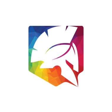Sparta vektör logosu tasarımı. Spartalı miğfer logosu.