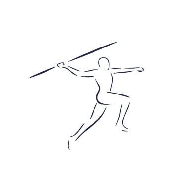 Mızrak atleti vektör logosu illüstrasyonu.