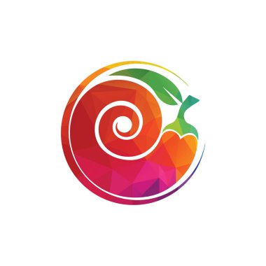 Kırmızı biber logo vektör tasarımı. Kafe ve restoran logosu kavramı.