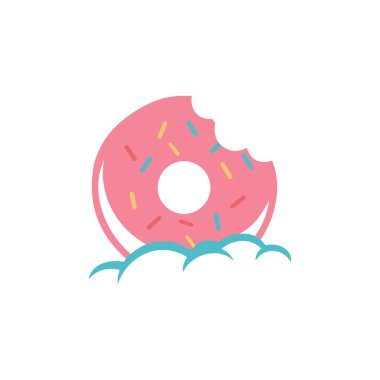 donut logosu tasarım şablonu vektör çizimi.