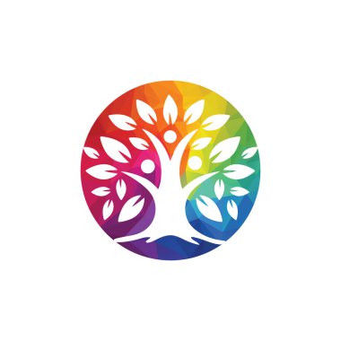 Aile Ağacı Vektör Logosu Tasarım Şablonu.