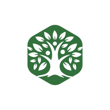 Aile Ağacı Vektör Logosu Tasarım Şablonu.