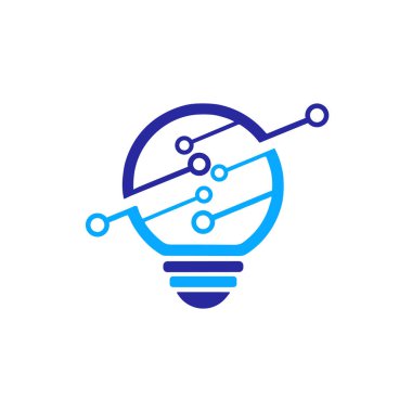 Ampul teknolojisi logosu modern illüstrasyon tasarımı.