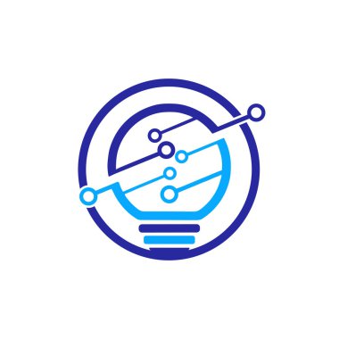 Ampul teknolojisi logosu modern illüstrasyon tasarımı.