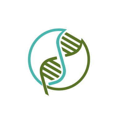 DNA vektör logo tasarım şablonu. Bilim teknolojisi için logo kavramı.