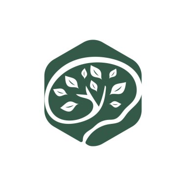 Modern beyin ağacı vektör logosu tasarımı.