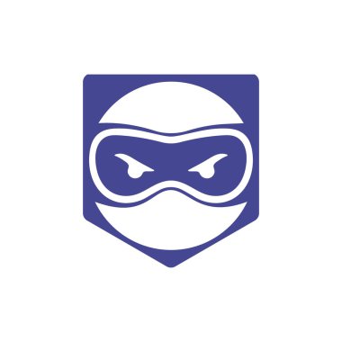 Ninja vektör logo tasarım şablonu.