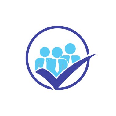 Sembol vektör logosunu kontrol eden kalite ekibi.