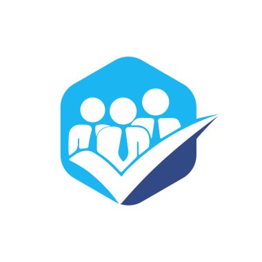 Sembol vektör logosunu kontrol eden kalite ekibi.