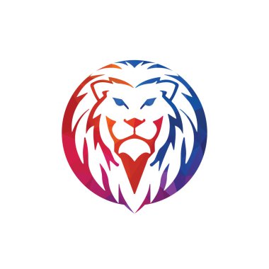 Aslan logo vektör çizim.