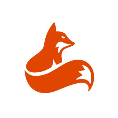 Fox vektör logo tasarımı çizimi.