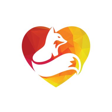 Aşk konseptli Fox vektör logosu.