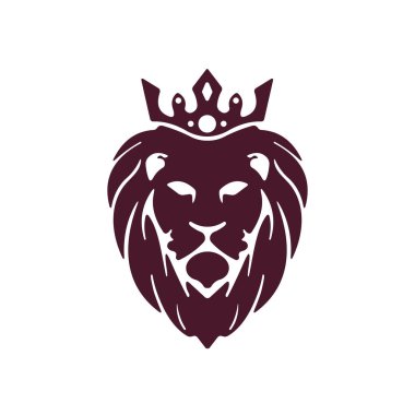 Kraliyet Kralı Aslan Taç Vektör logo tasarımı.