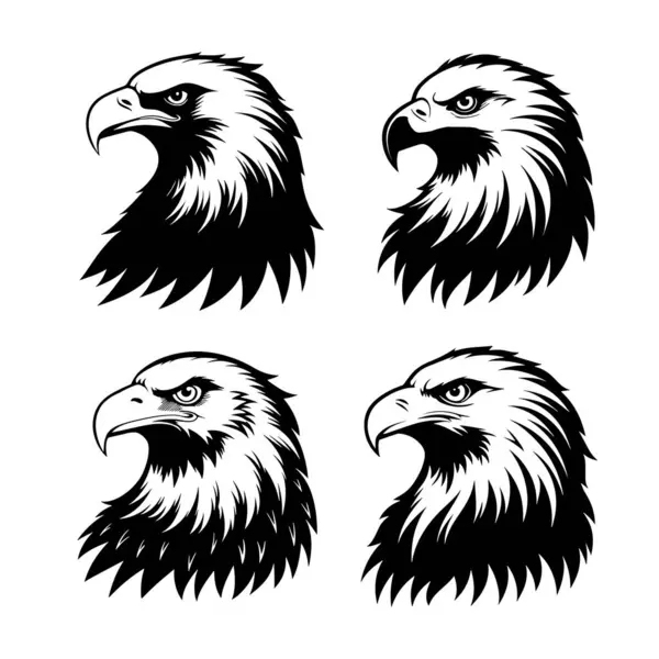 Kartal kafası hazır. Beyaz arkaplanda vektör çizimi izole edildi. Logo, etiket, işaret, poster için tasarım ögesi.