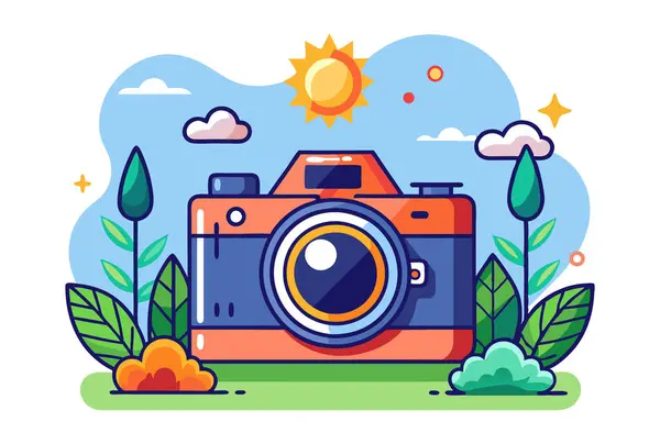 Stock vector flat design of the camera