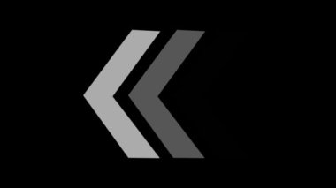 Beyaz döngü kaydırmalı animasyon okları harmanlama kipinin videolarında kullanılan siyah izole arkaplan üzerinde animasyon oluşturur