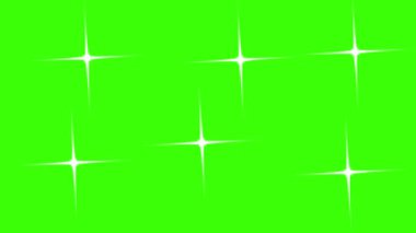 yeşil ekran (krom anahtar) Parlayan ışık, parıldayan yıldız döngüsü animasyonu, hareket soyut arka planı, Bokeh festivali konsepti