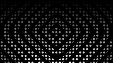 Yarım tonlu noktalar geriye dönük doku teknolojisi soyut döngü animasyonu, rastgele noktalar ve ızgara, yüksek teknoloji, sanal uzay konsepti.