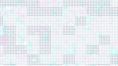 Yarım tonlu noktalar geriye dönük doku teknolojisi soyut döngü animasyonu, rastgele noktalar ve ızgara, yüksek teknoloji, sanal uzay konsepti.