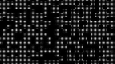 Kusursuz noktalar ve ızgara yarım ton canlandırılmış retro doku soyut döngü hareket arkaplanı, vintage efekt için kaplama