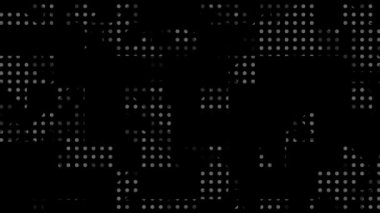 Yarım ton noktalar ve ızgara dokusu soyut arkaplan animasyonu, dijital teknoloji retro döngü animasyon animasyonu grafikleri örtüyor