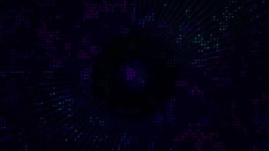 neon yarım ton noktalı soyut döngü animasyonu, teknoloji arka planı konsepti